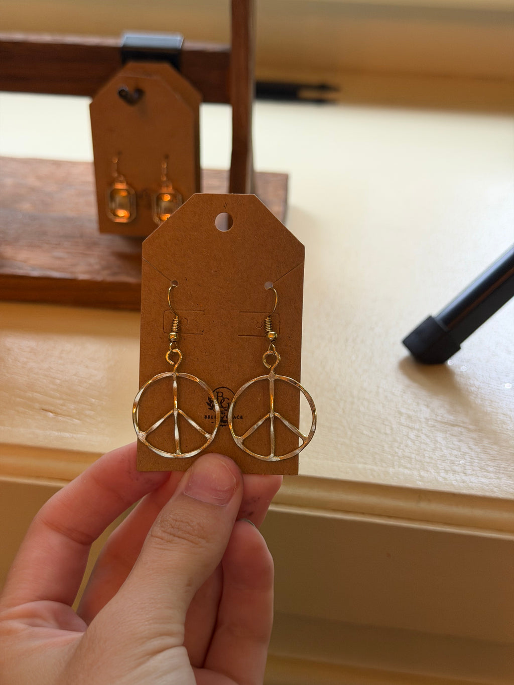 Peace Sign Dangle Earrings