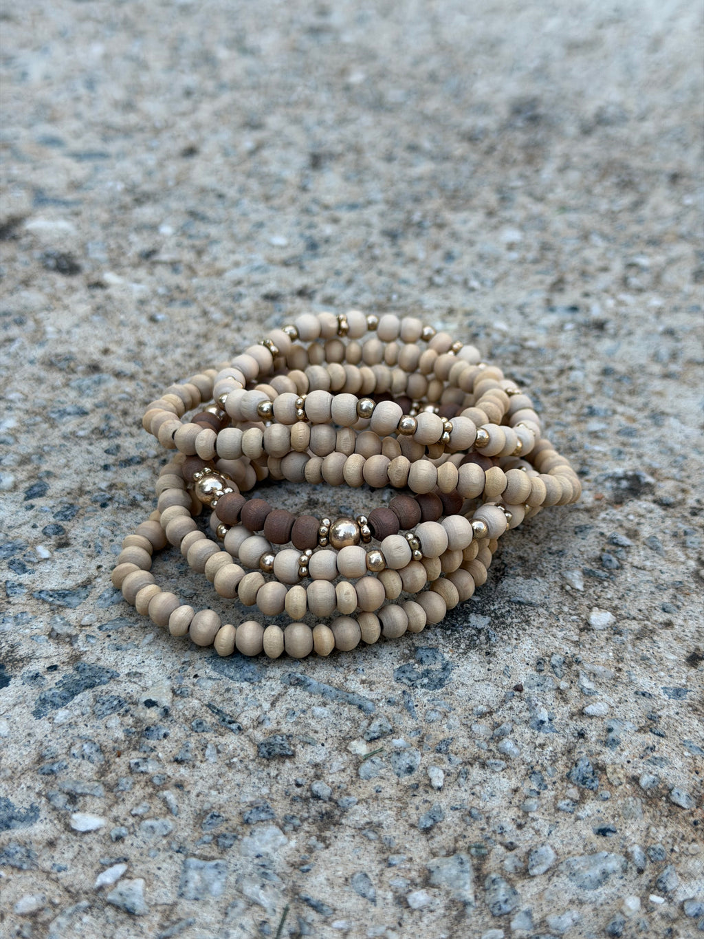 Brown Beaded Stackable Bracelet