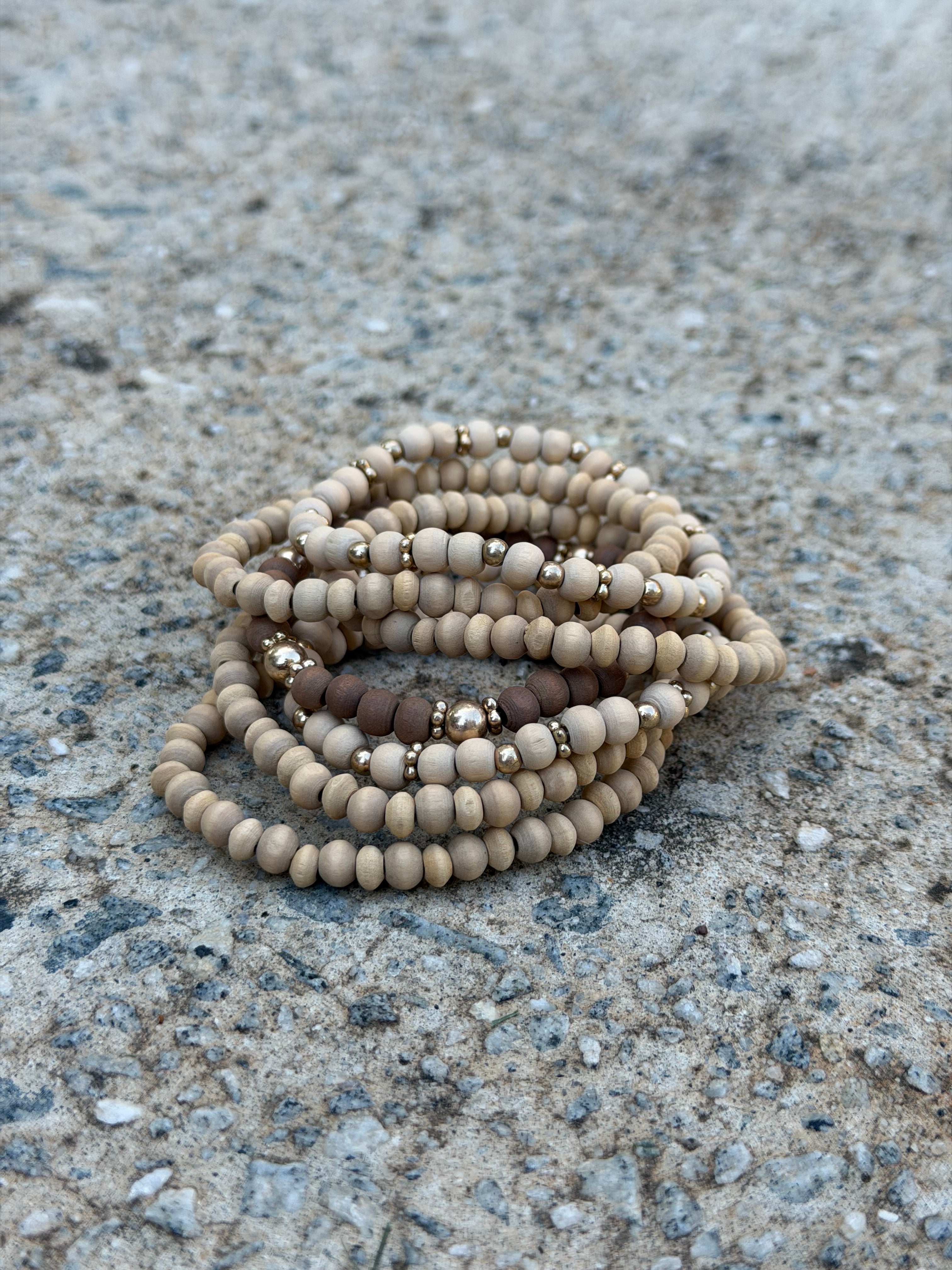 Brown Beaded Stackable Bracelet