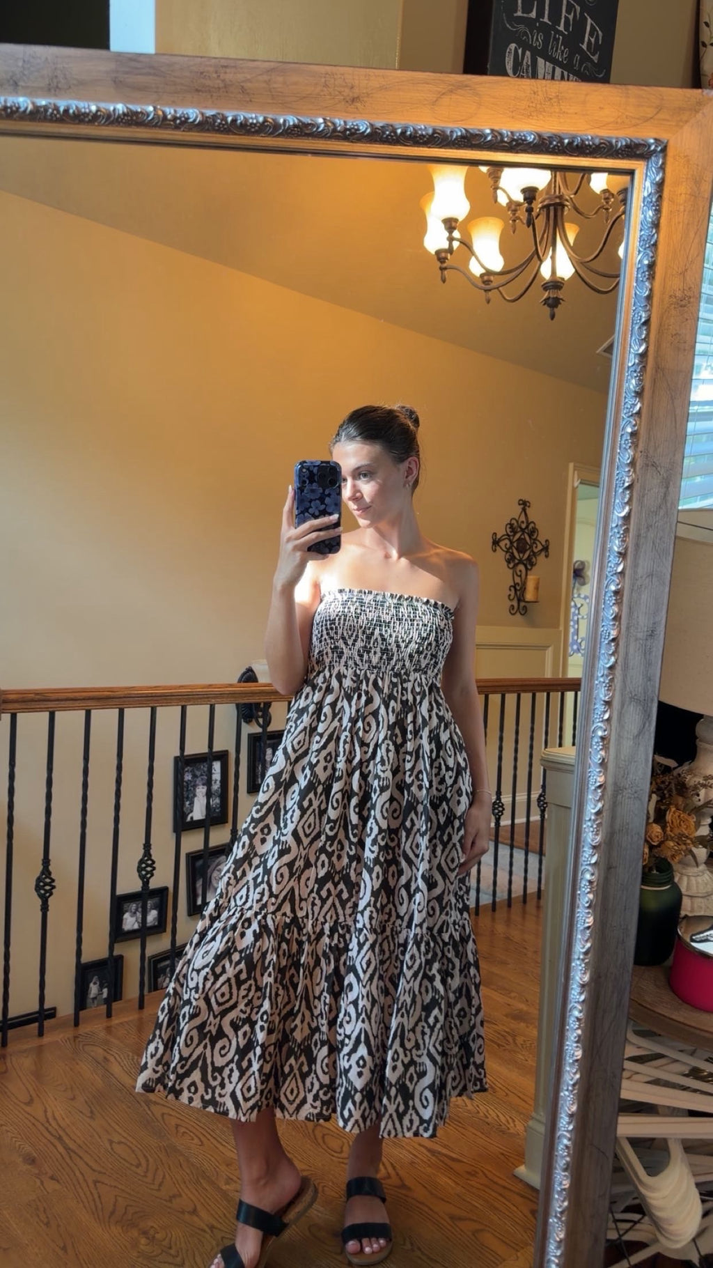 Geo Print Midi Dress/Maxi Skirt