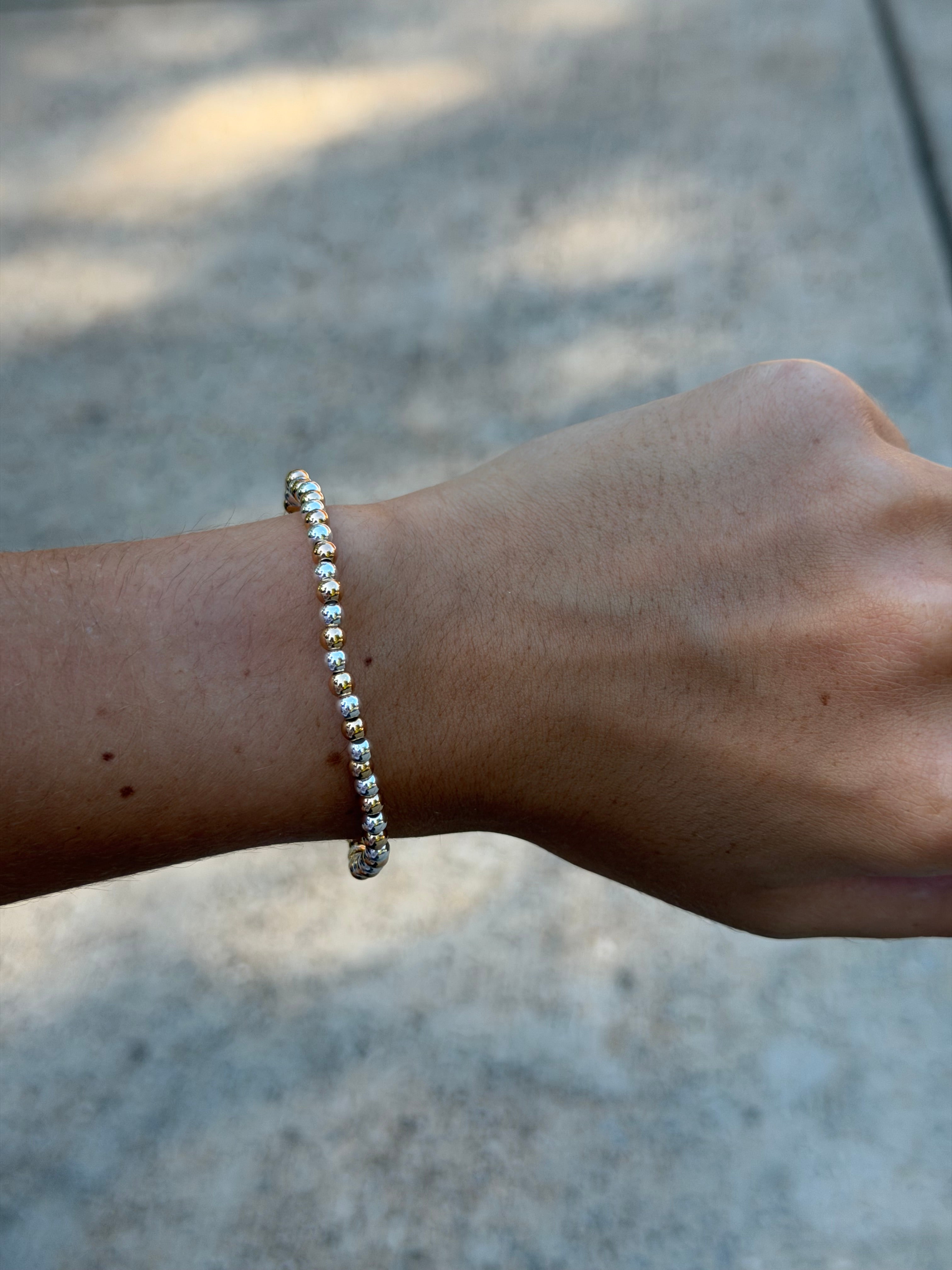 Mixed Metal Beaded Bracelet