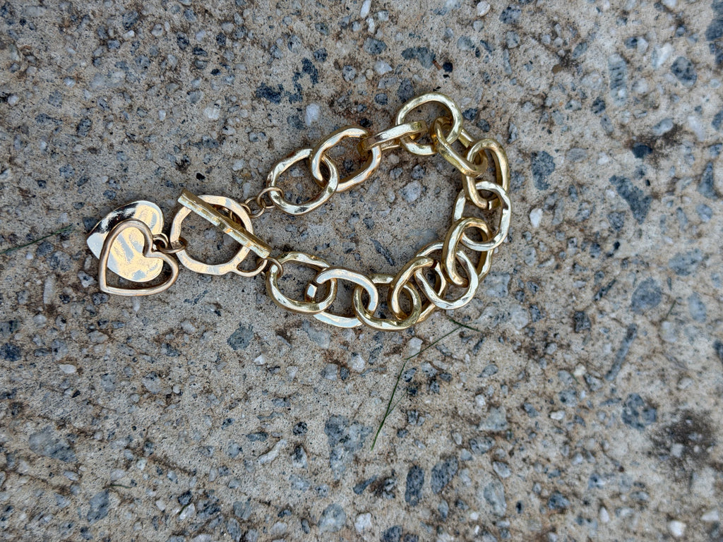 Chunky Gold Heart Bracelet