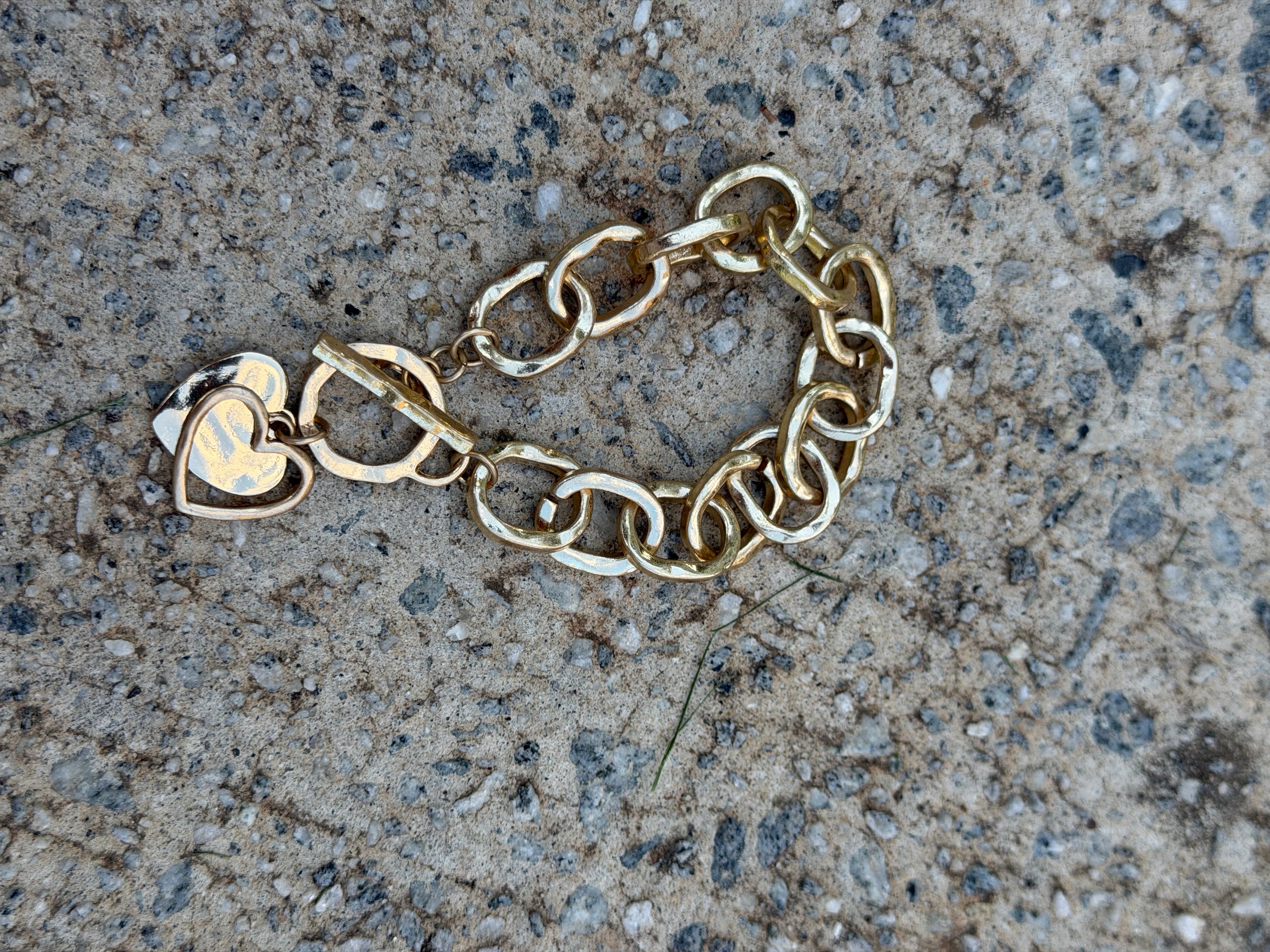 Chunky Gold Heart Bracelet