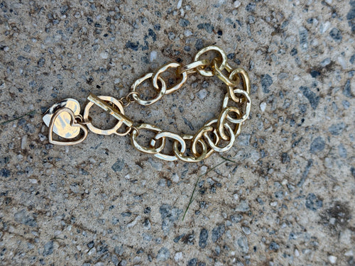Chunky Gold Heart Bracelet