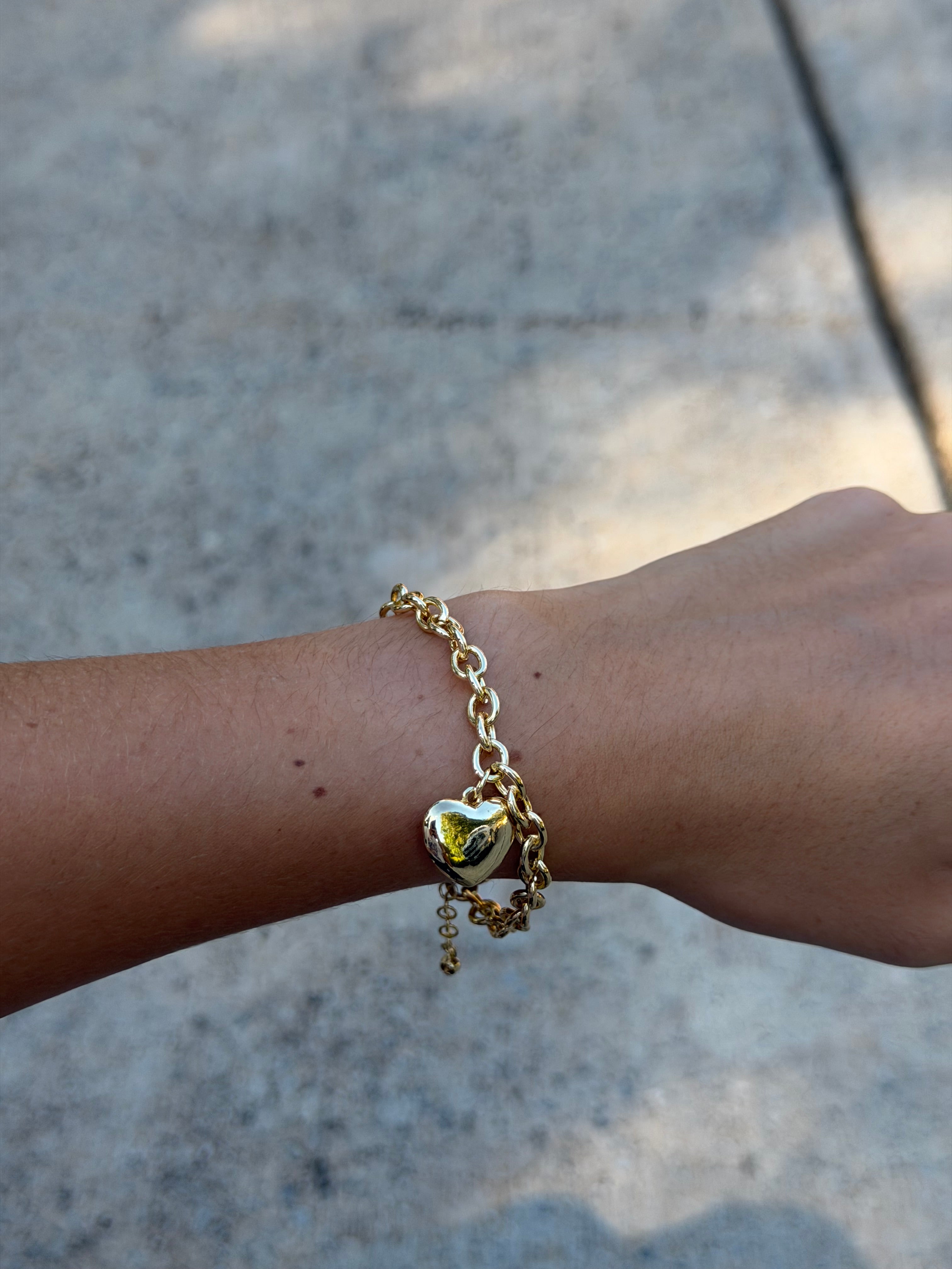 Gold Chain with Heart Pendant