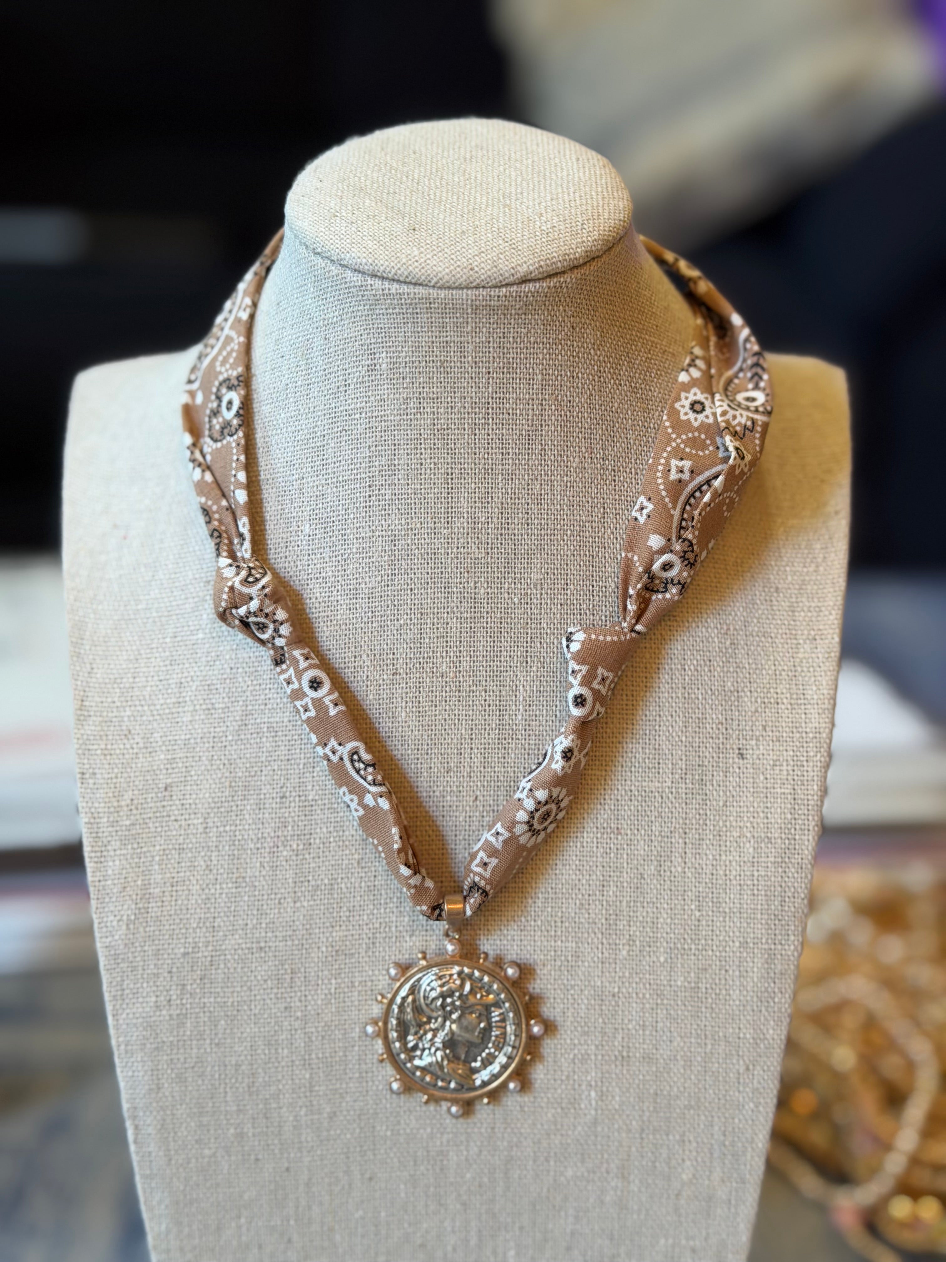 Light Brown Scarf Necklace