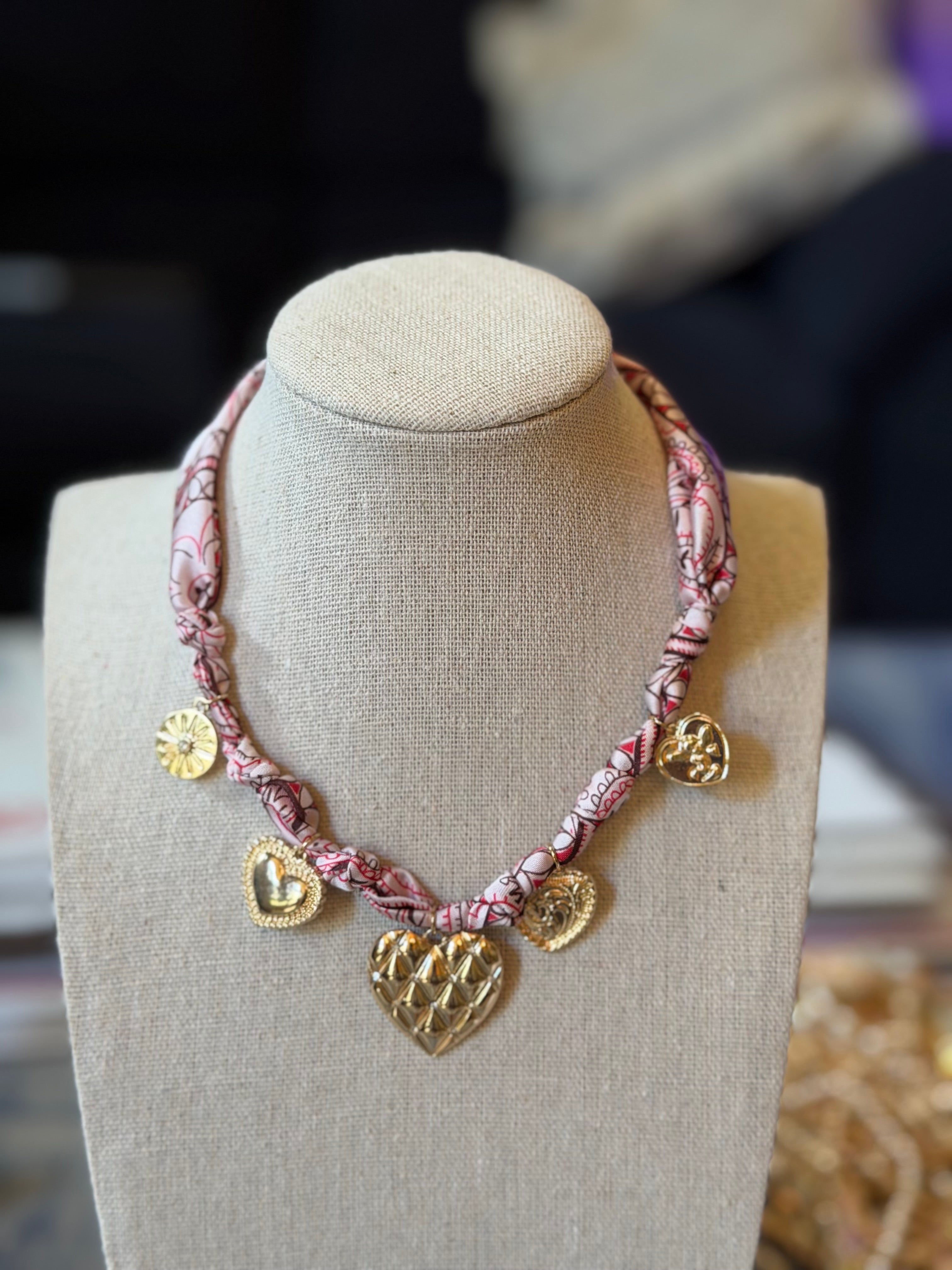 Pink Scarf Necklace