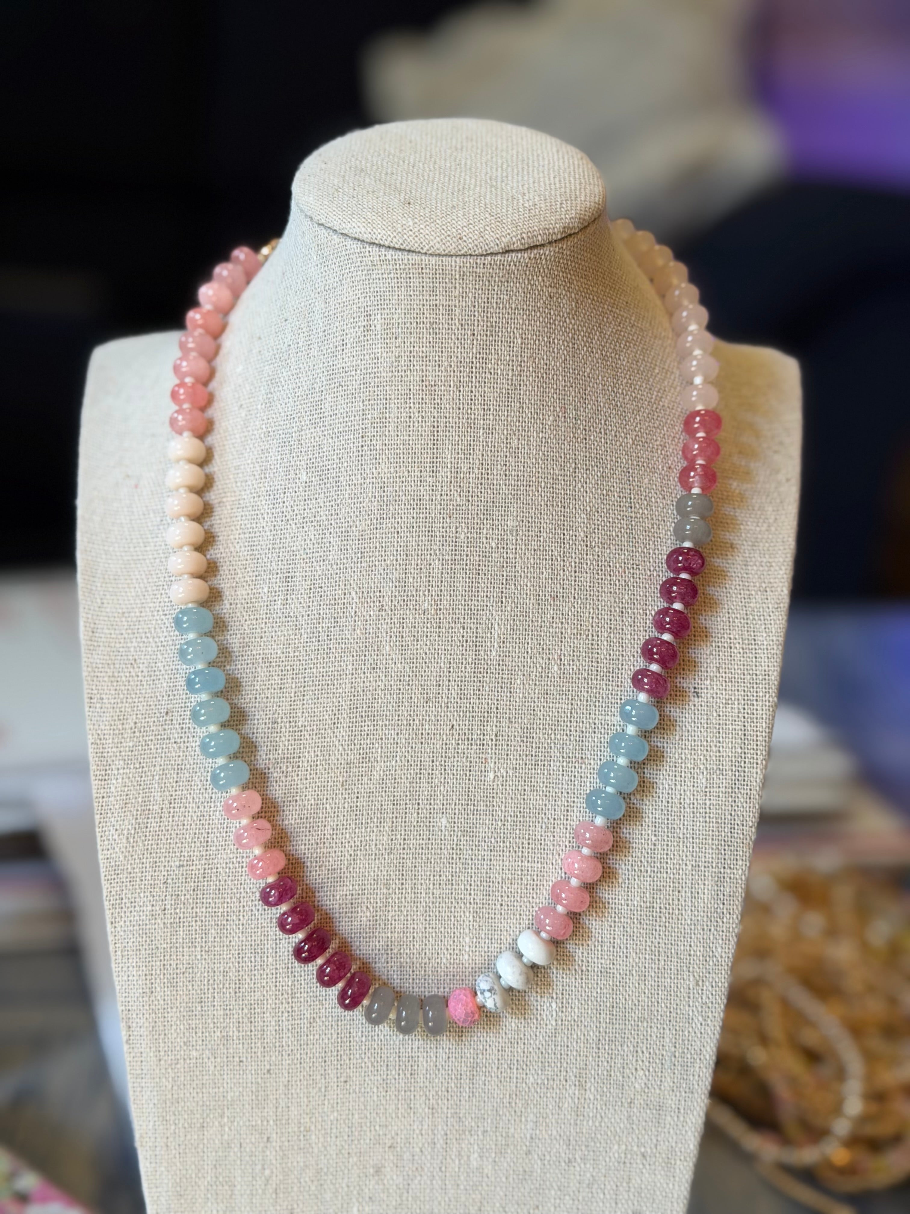 Cotton Candy Beaded Necklace