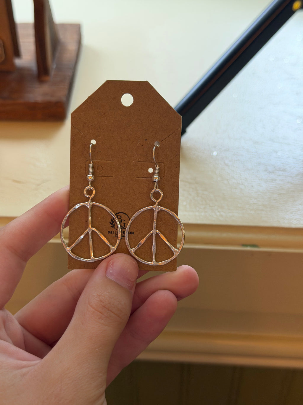 Peace Sign Dangle Earrings