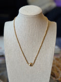 Dainty Gold Beaded Heart Necklace
