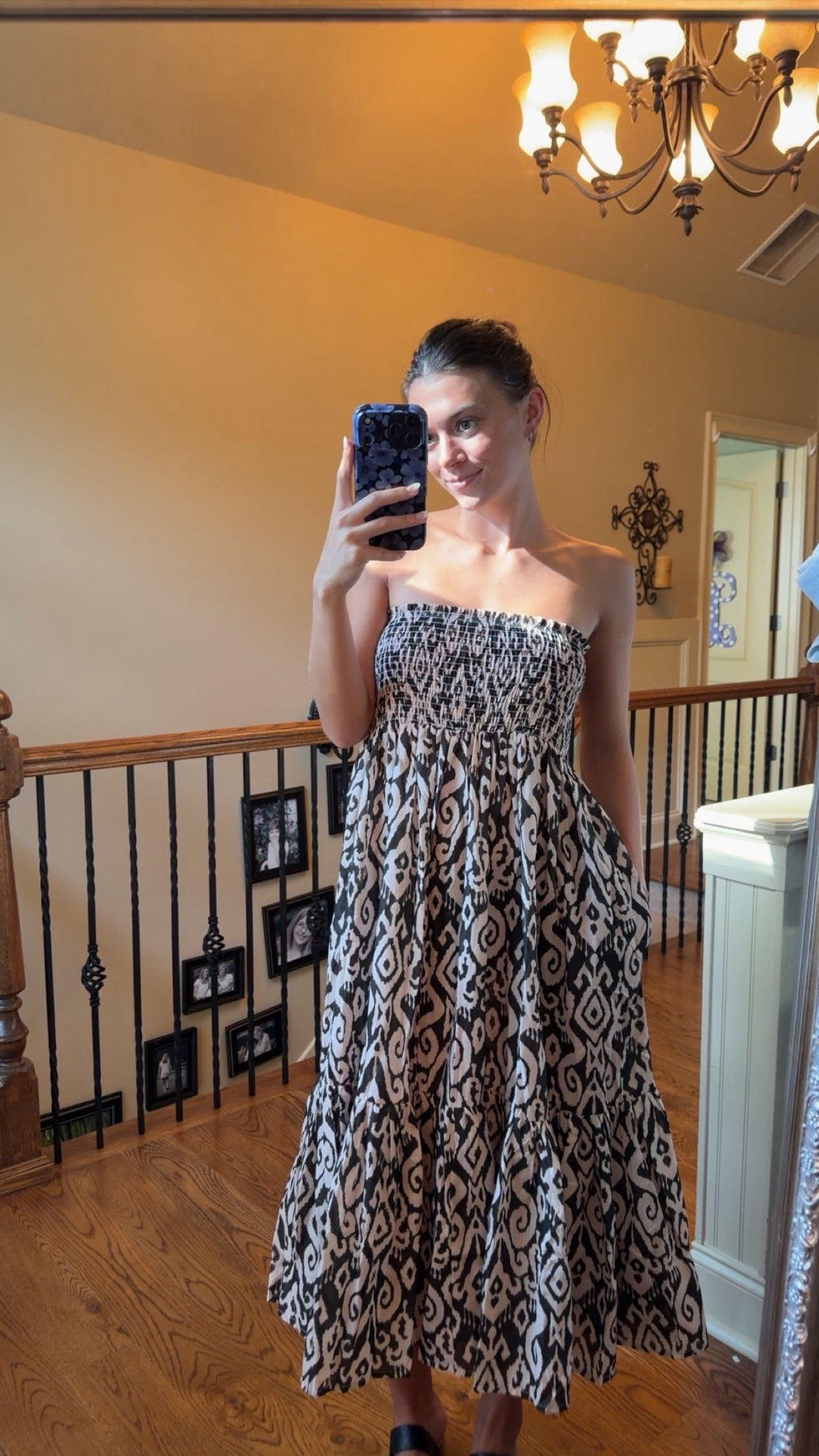Geo Print Midi Dress/Maxi Skirt