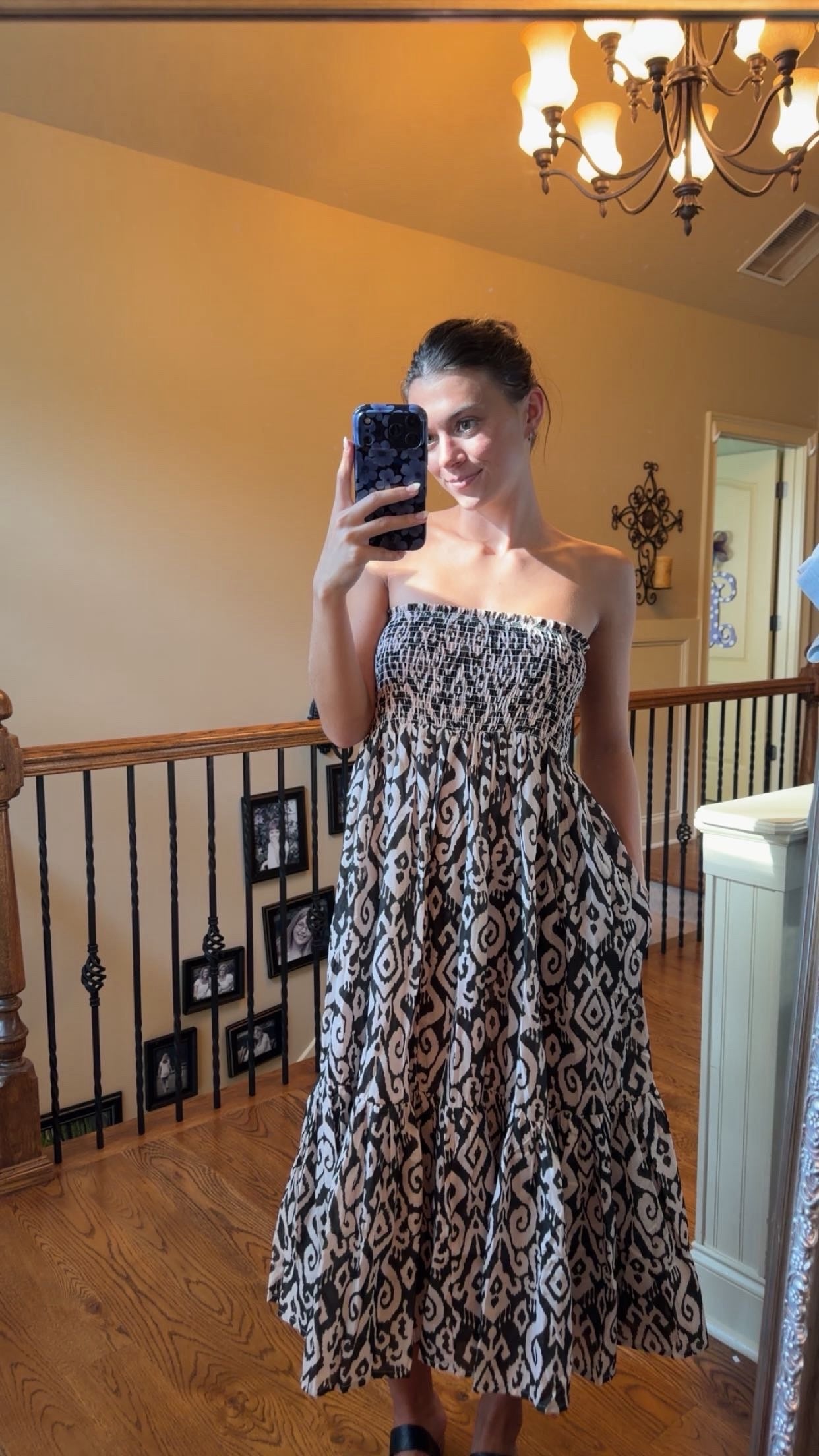 Geo Print Midi Dress/Maxi Skirt