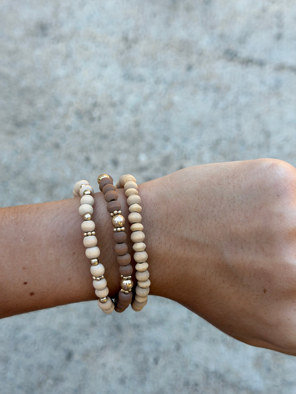 Brown Beaded Stackable Bracelet
