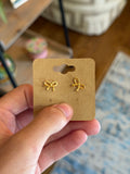 Gold Bow Stud Earrings