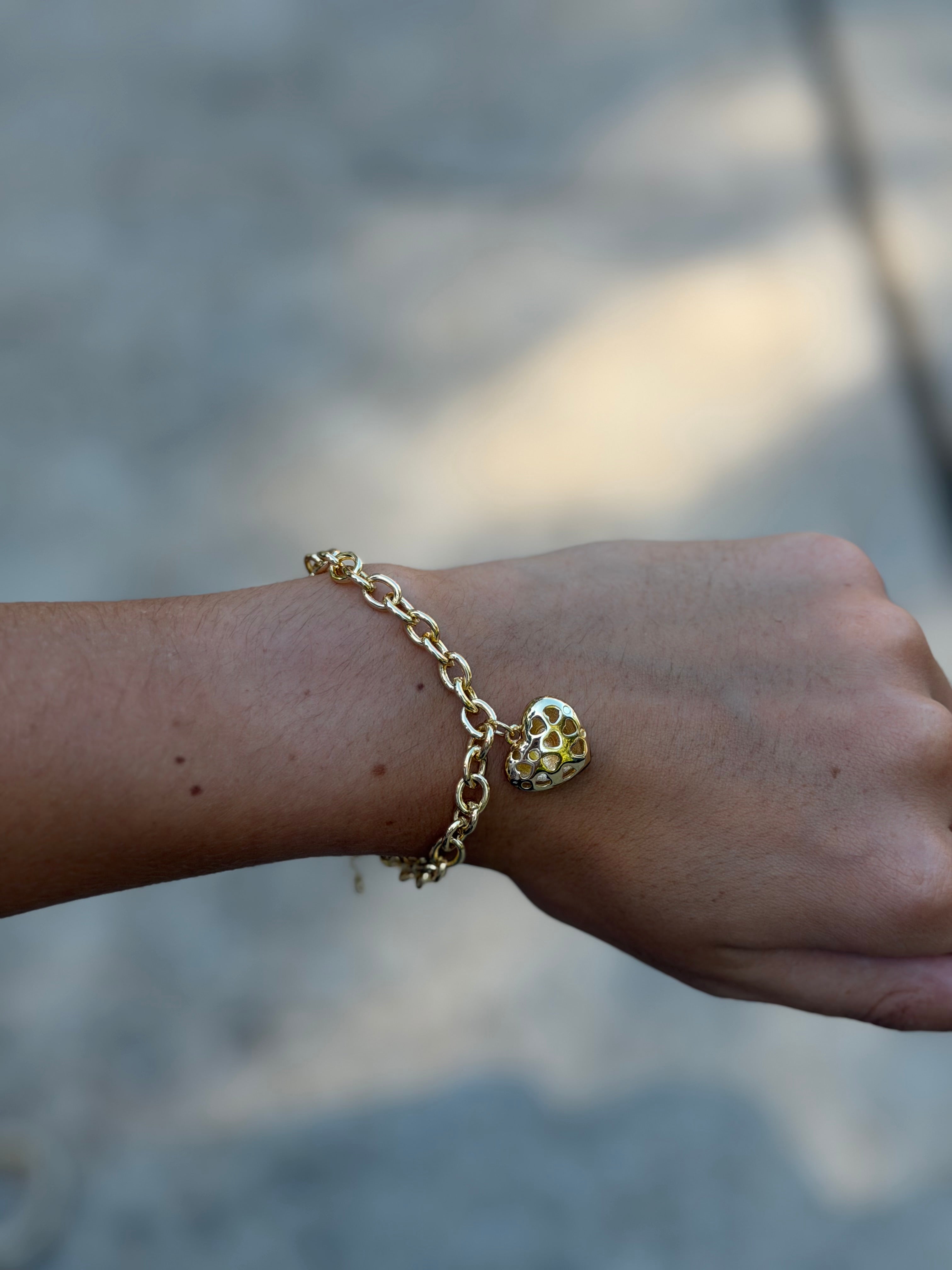 Gold Chain with Heart Pendant