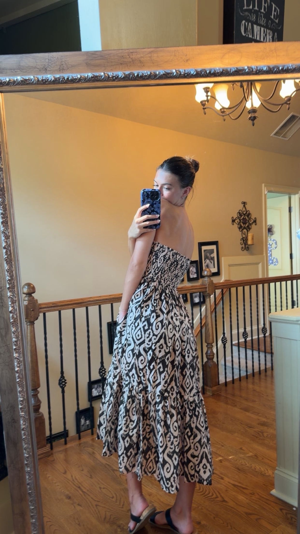 Geo Print Midi Dress/Maxi Skirt