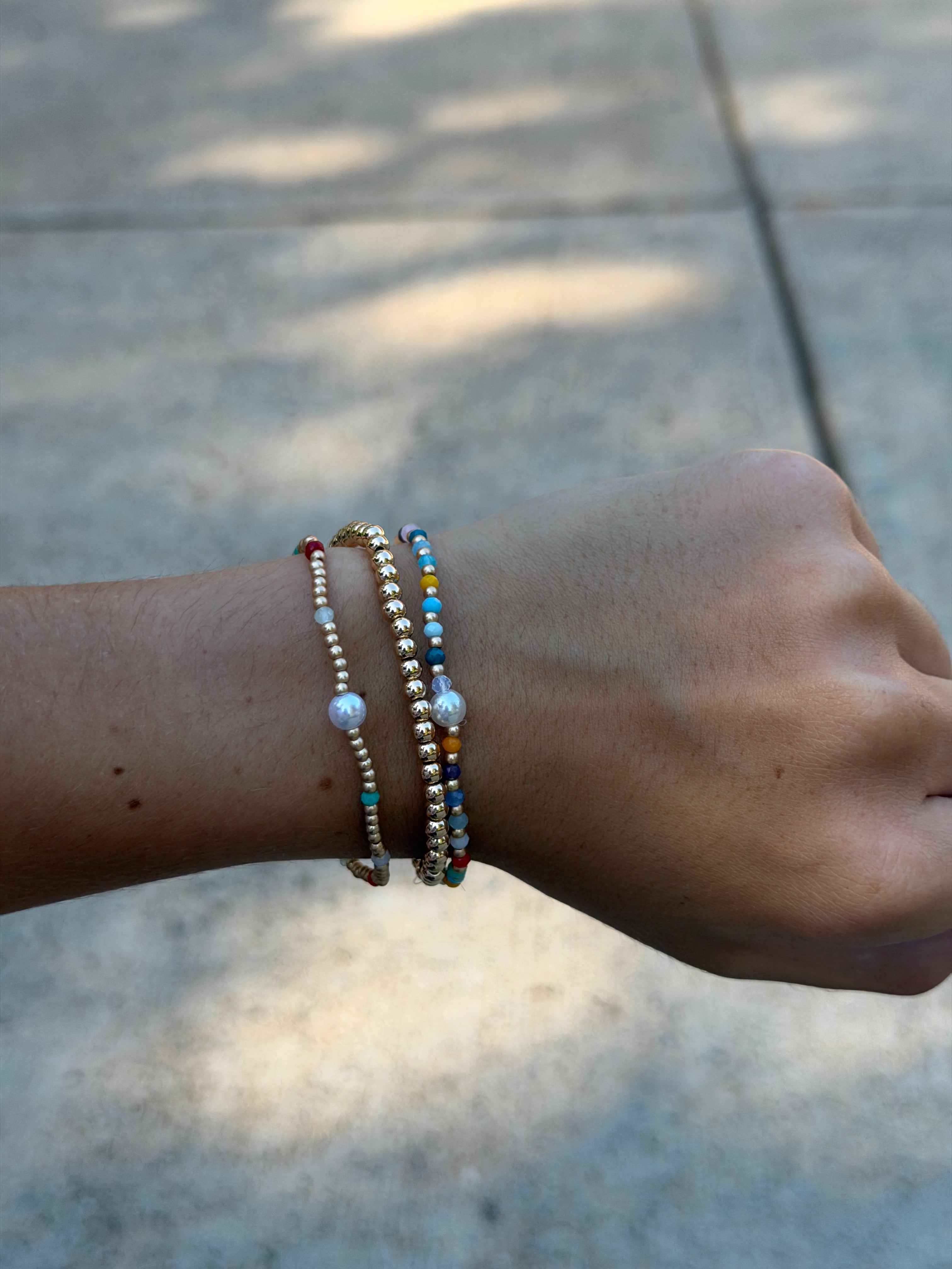Colorful with Pearl Beaded Bracelet