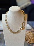 Rustic Gold Lock Necklace