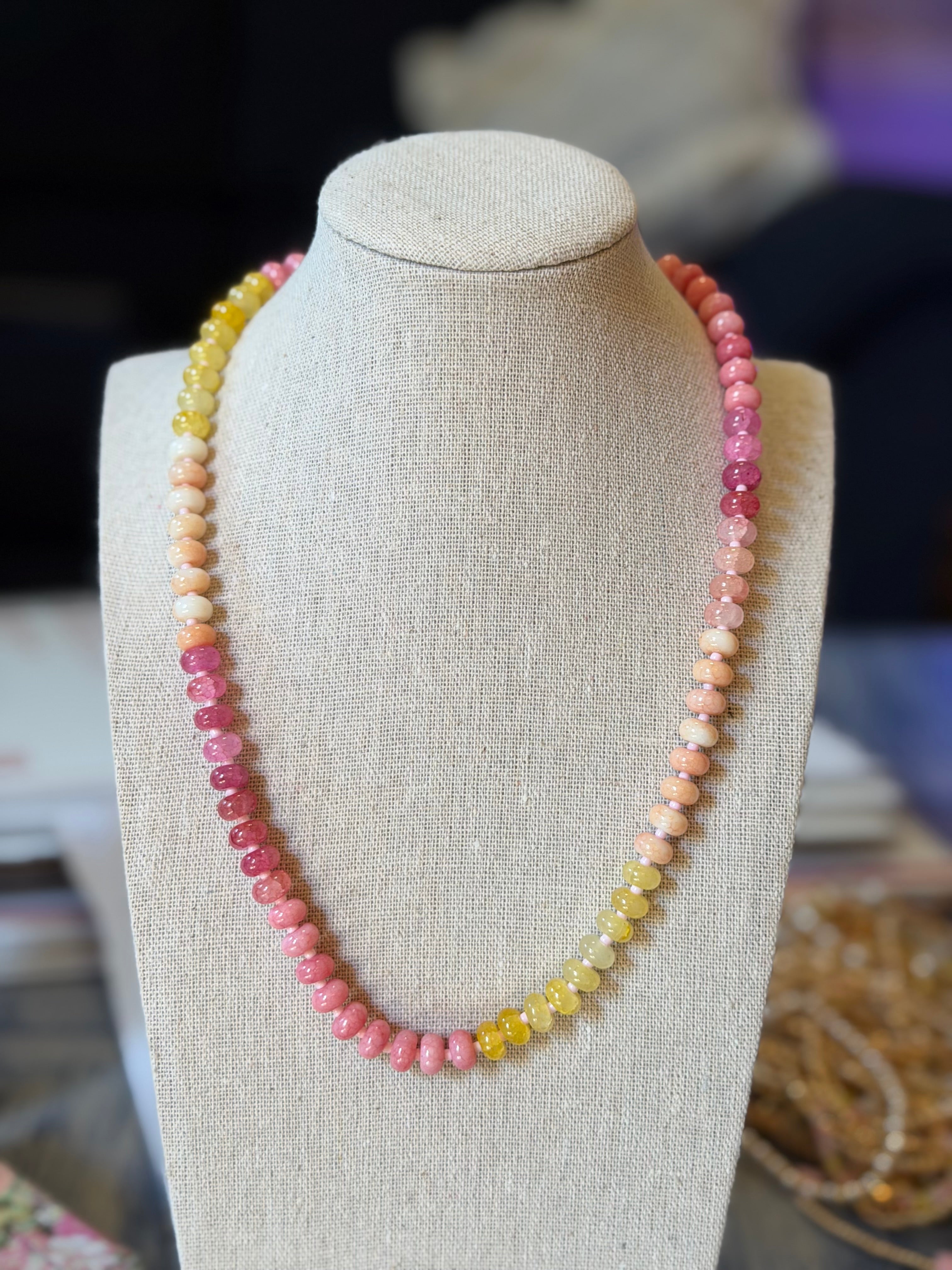 Pink Lemonade Beaded Necklace