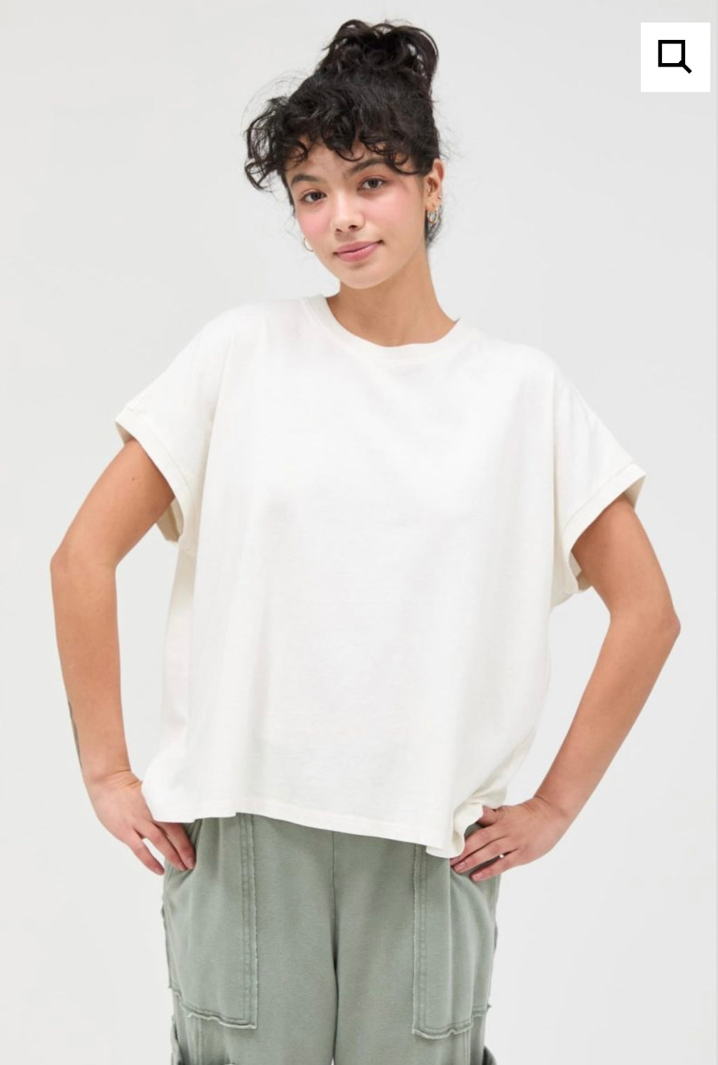 White Capped Sleeve Tee
