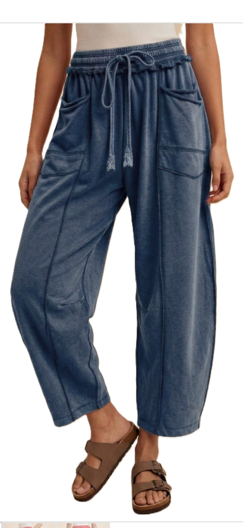 Mineral Wash Barrel Fit Pants
