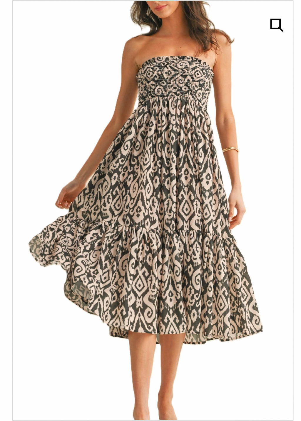 Geo Print Midi Dress/Maxi Skirt