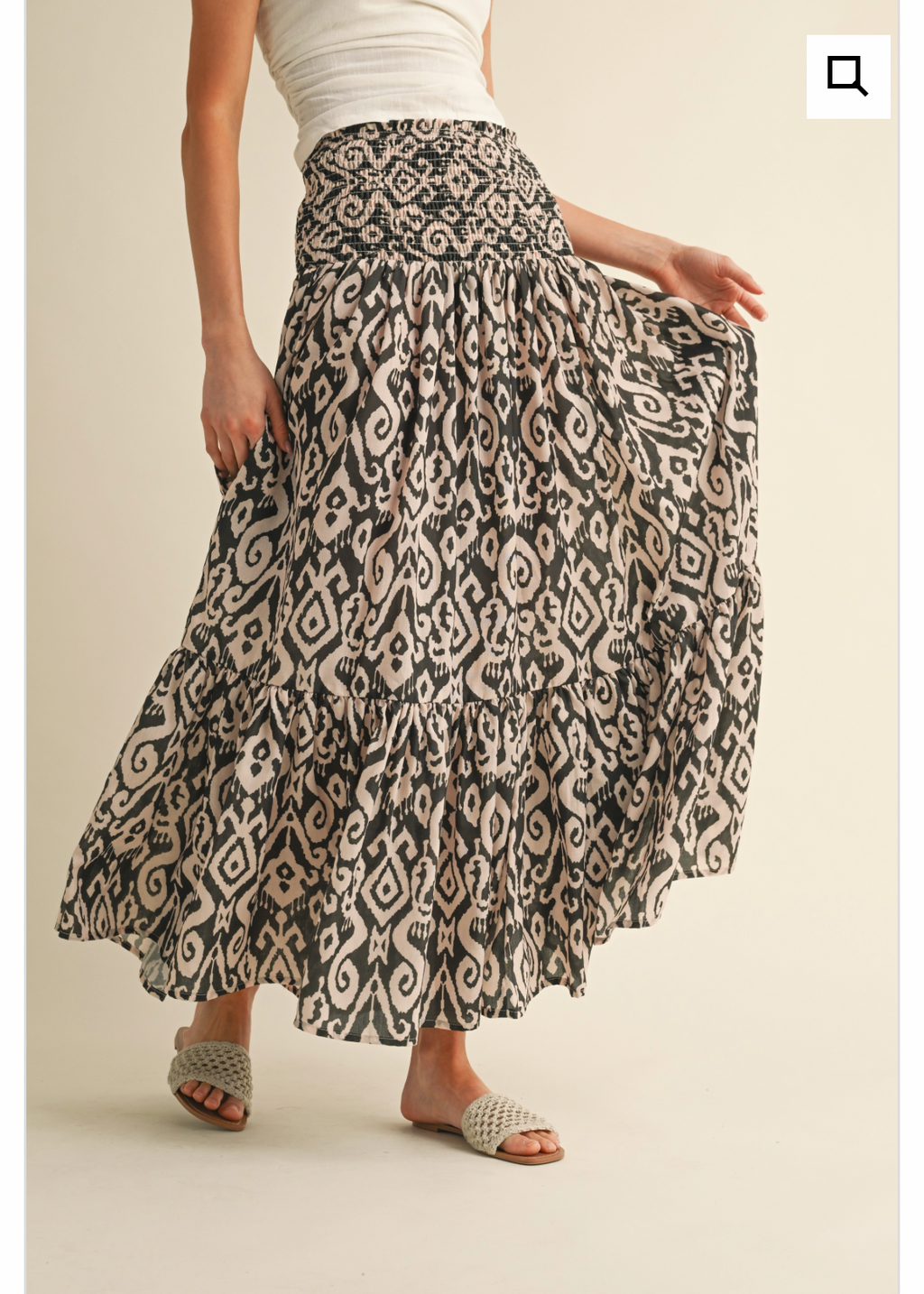 Geo Print Midi Dress/Maxi Skirt